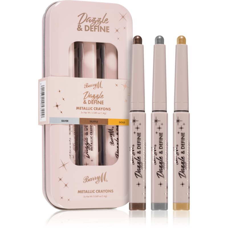 Barry M Dazzle & Define Metallic Crayon metál szemceruza takarékos kiszerelés 3 x 1