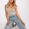 Basic beige melange bamboo top