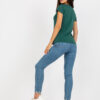 Basic dark green cotton t-shirt for women