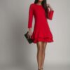 Basic red dress with ruffles
