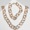 Basic set of necklace and bracelet - gold colors