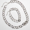 Basic set of necklace and bracelet - silver color