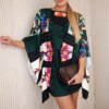 Bat dress with waist tie green