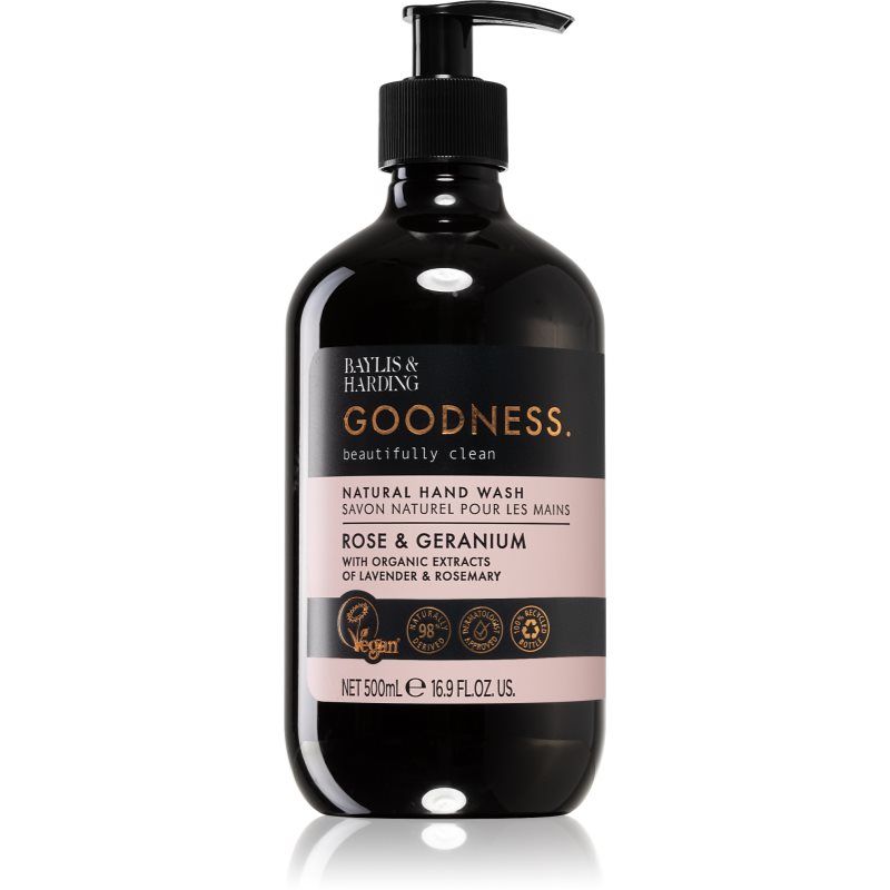 Baylis & Harding Goodness Rose & Geranium természetes folyékony kézszappan 500 ml-Ár