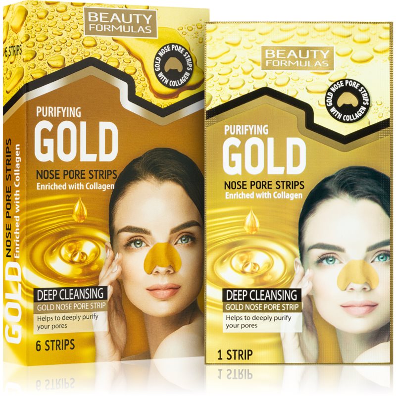 Beauty Formulas Gold tisztító tapasz az orr eltömődött pórusaira kollagénnel 6 db-Ár