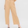Beige Cropped Loose Trousers Pieces Lara - Women