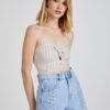 Beige Ladies Striped Cropped Top TALLY WEiJL - Women