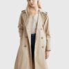 Beige Ladies Trench Coat Tommy Hilfiger Blend - Women