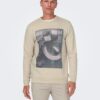 Beige Mens Sweatshirt ONLY & SONS Todd - Men