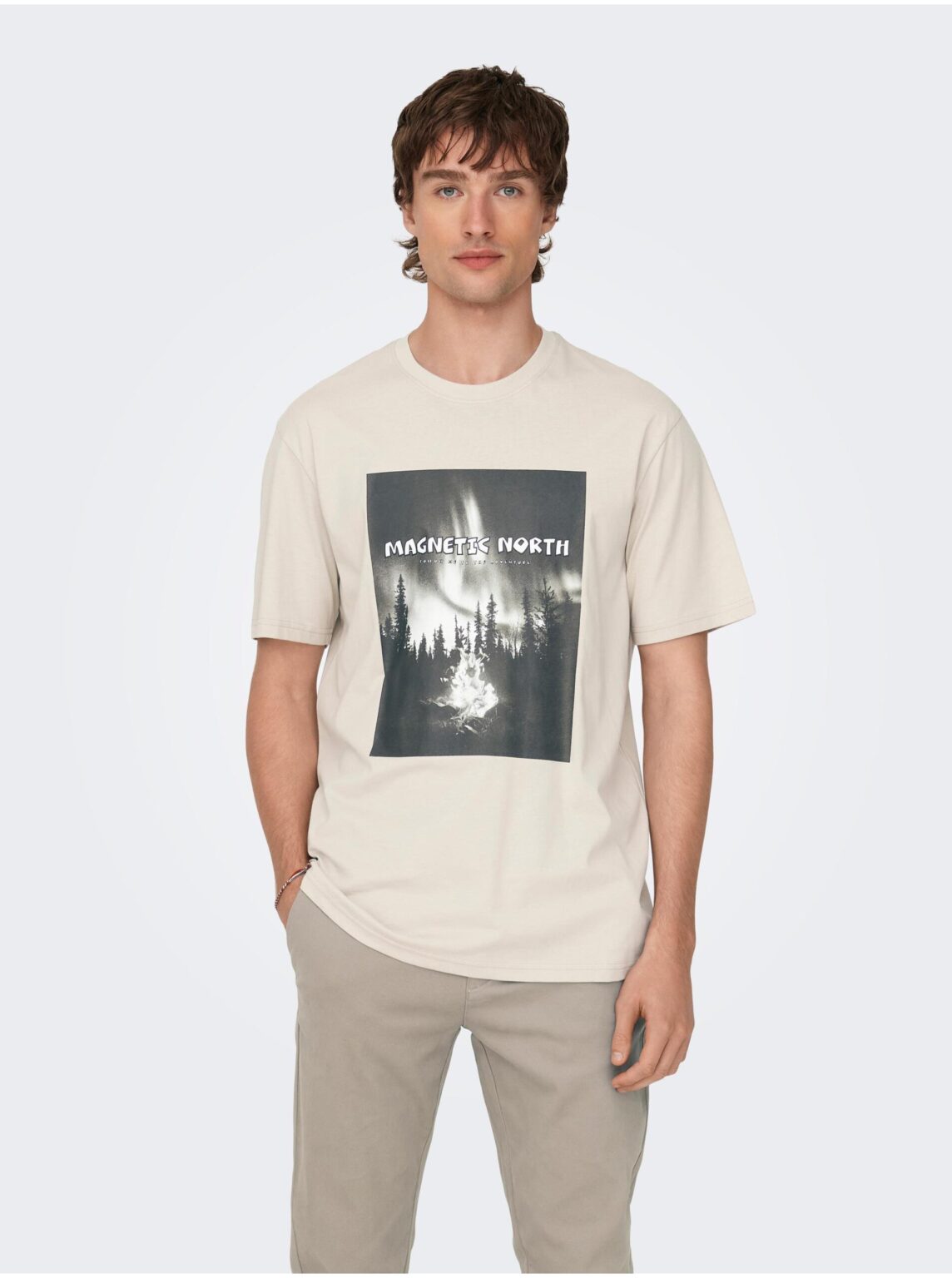 Beige Men's T-Shirt ONLY & SONS Oren - Men