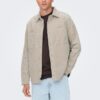 Beige Mens Upper Corduroy Shirt ONLY & SONS Track - Men