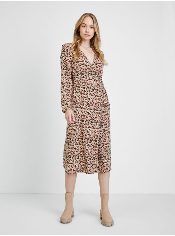 Beige Patterned Dress Pieces Carly - Women