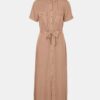 Beige Shirt Maxi-dress with Tie Noisy May Cersei - Women