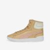 Beige Women's Ankle Leather Sneakers Puma Vikky V3 - Women