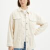 Beige Women's Oversize Denim Jacket Pieces Tika - Women's