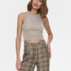 Beige Women's Ribbed Basic Top ONLY Emma - Women