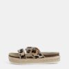Beige Women's Slippers with Leopard Pattern Haily ́s Leo - Women