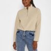 Beige Womens Sweatshirt Noisy May Misser - Women