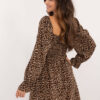 Beige and black mini dress with animal print
