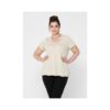 Beige basic T-shirt ONLY CARMAKOMA Glitter - Women