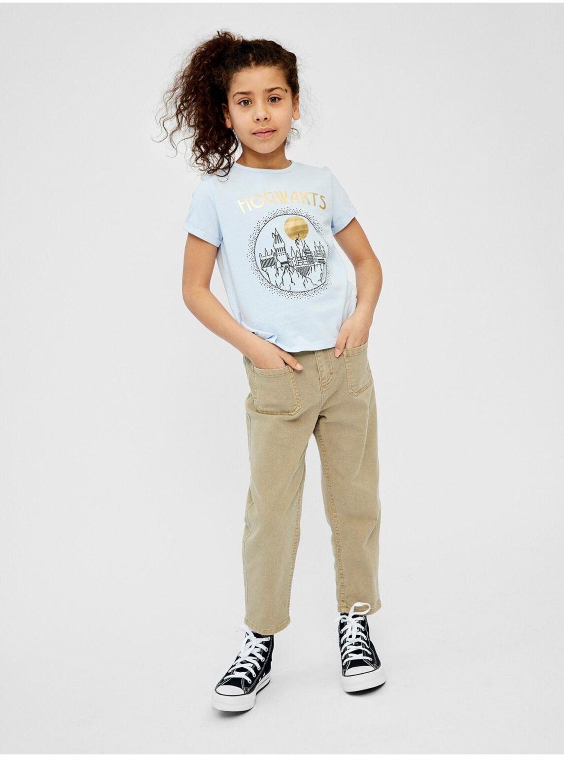Beige corduroy girl's trousers name it Bella - unisex