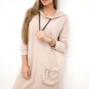 Beige dress with hood