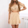 Beige embroidered set