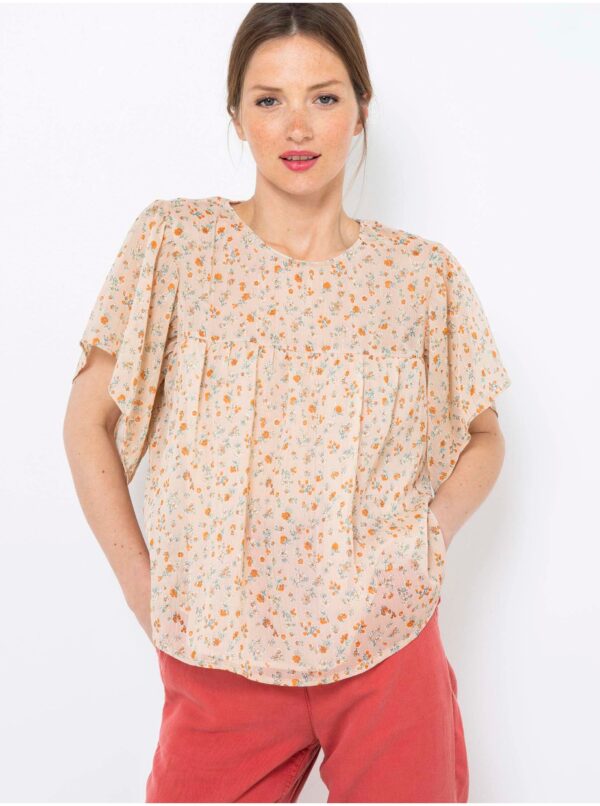 Beige floral blouse CAMAIEU - Women's