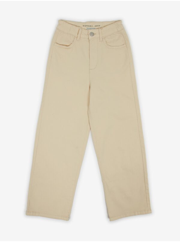 Beige girls' wide trousers Tom Tailor - Girls