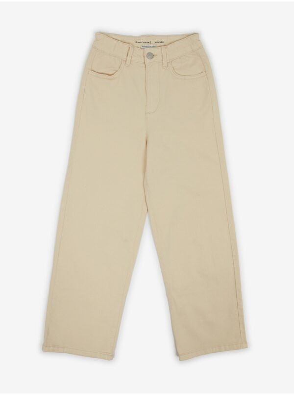 Beige girls' wide trousers Tom Tailor - Girls
