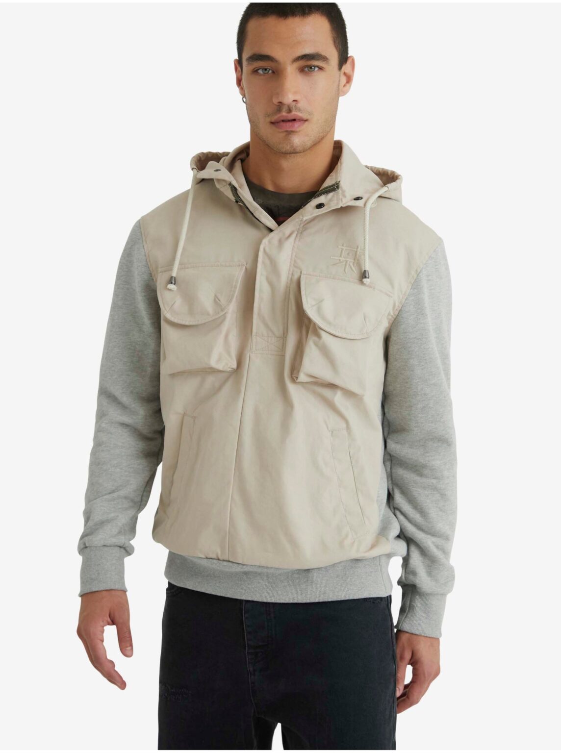 Beige-gray men's sweatshirt Desigual Amelio - Men's