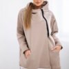 Beige insulated sweatshirt with zipper