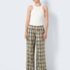 Beige ladies checked trousers Noisy May Morgan - Ladies