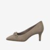 Beige leather pumps with heels Tamaris - Women