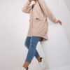 Beige long hoodie of larger size