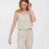 Beige loose cropped tank top VERO MODA Josie - Women
