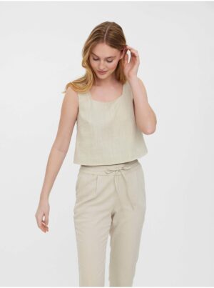 Beige loose cropped tank top VERO MODA Josie - Women