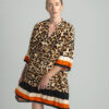 Beige loose leopard print dress