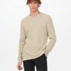 Beige men's basic sweater ONLY & SONS Panter - Men's