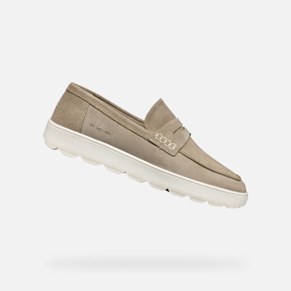 Beige men's moccasins Geox Spherica ECUB-1 - Men's