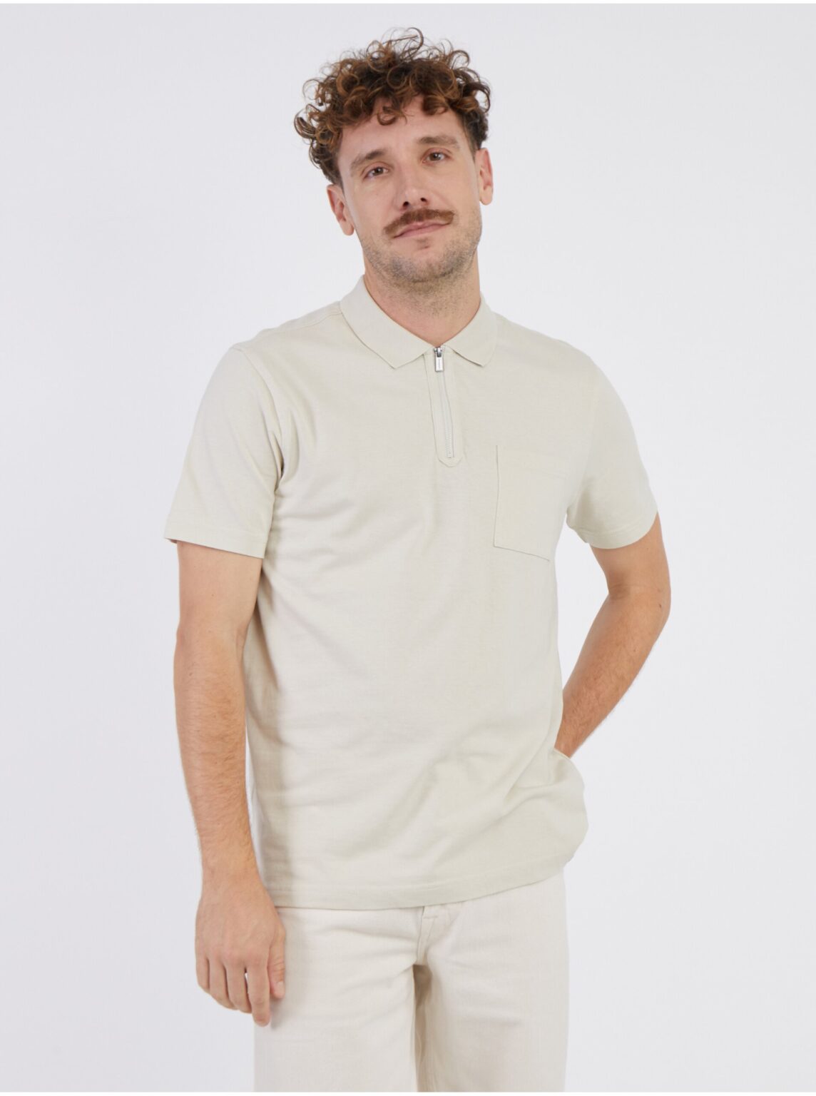 Beige men's polo shirt LERROS - Men's