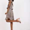 Beige mini dress with ruffles and print RUE PARIS