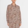 Beige patterned long shirt Noisy May Fiona - Women