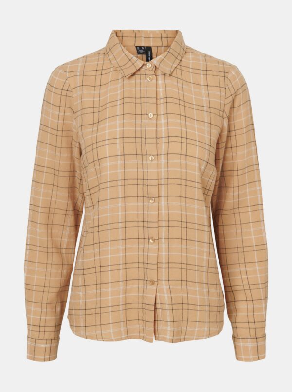 Beige plaid shirt VERO MODA