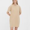 Beige short basic dress with pockets VERO MODA Nella - Women