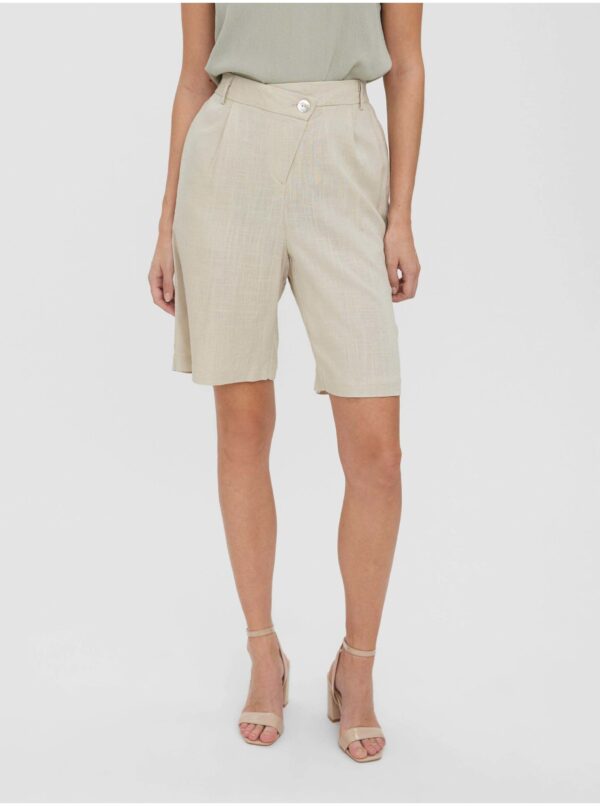 Beige shorts VERO MODA Josie - Women's