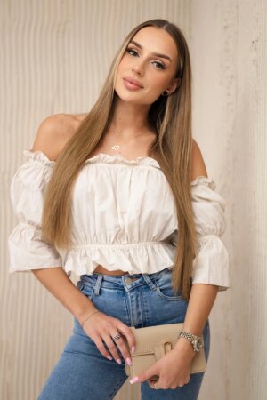 Beige shoulder blouse