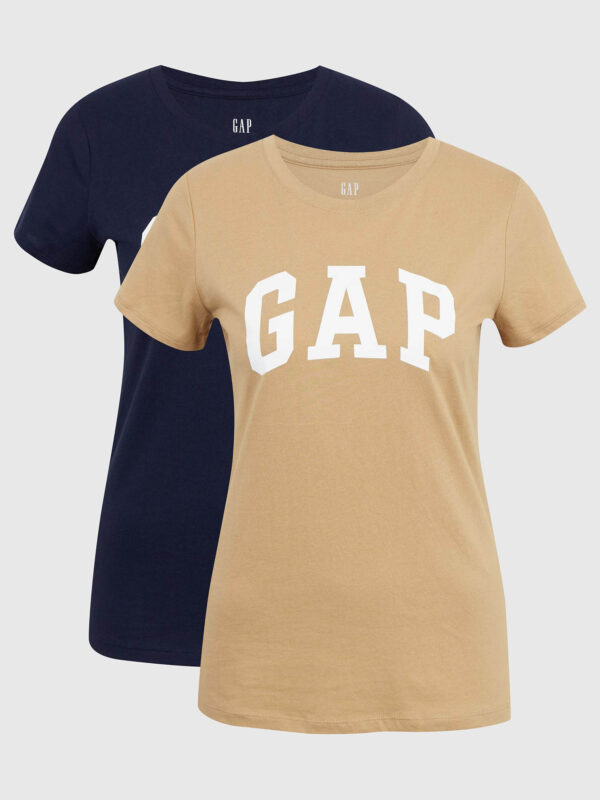 Beige women's T-shirt GAP Logo franchise classic t-shirt
