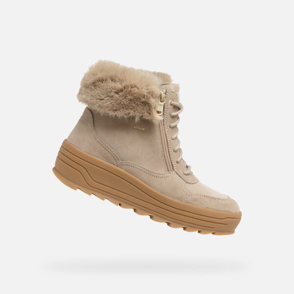 Beige women's ankle boots Geox Milleiny B Abx - Women's
