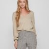 Beige women's brindle sweater VILA Ril - Women